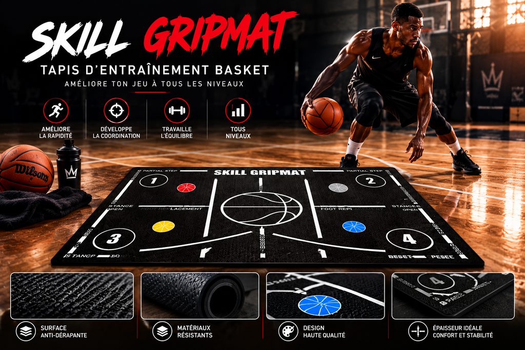 🏀 SKILL GRIPMAT – Tapis d’entraînement de basketball antidérapant